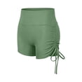 thumbnail image 5 of Rhuody Women Pants Straight Leg High High Yoga Shorts High Waistband Workout Solid Color Trousers Soft Workwear Green S, 5 of 5
