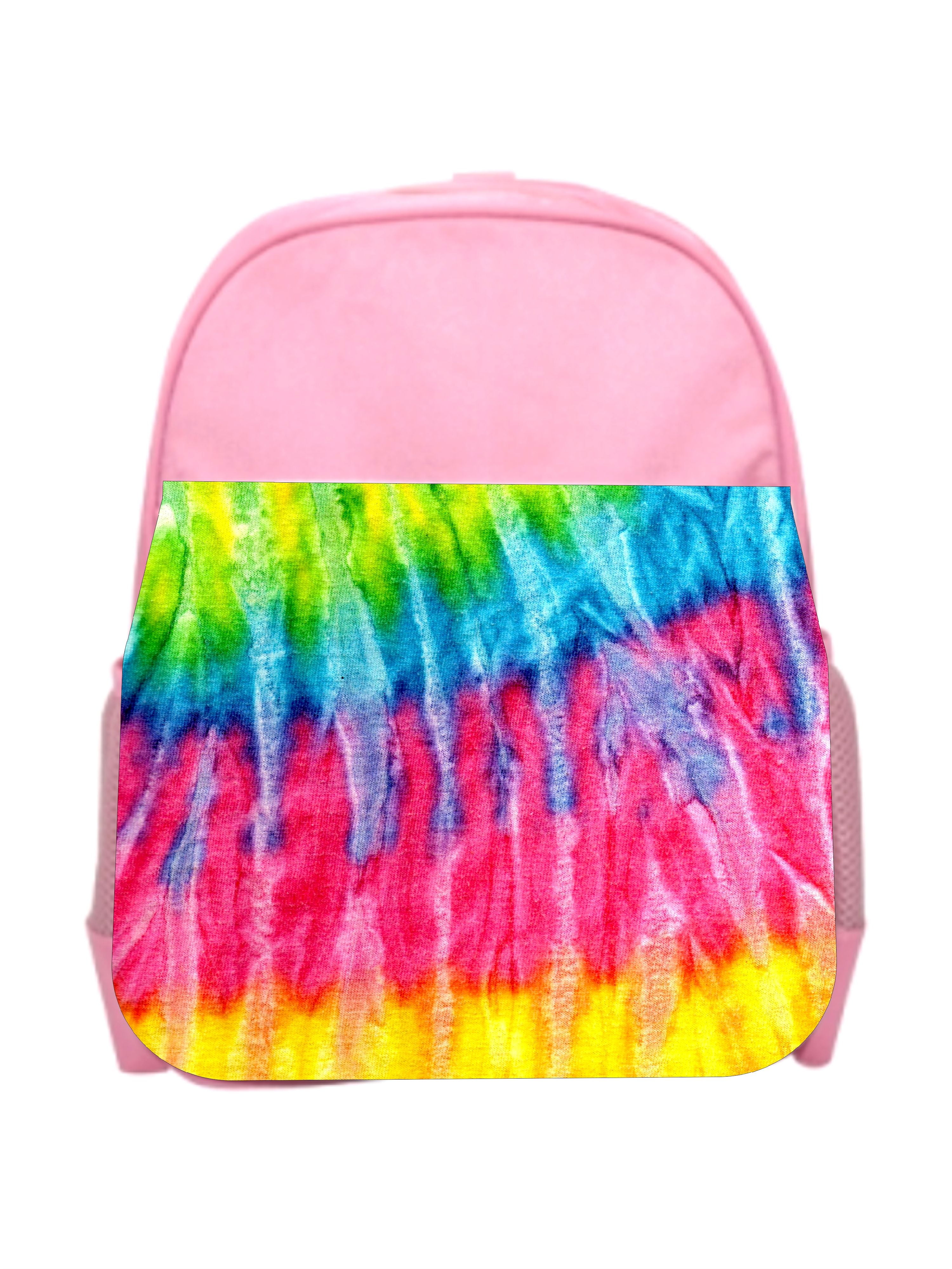 Tie Dye Stripe Girls Pink Preschool Toddler Children's Backpack & Lunch