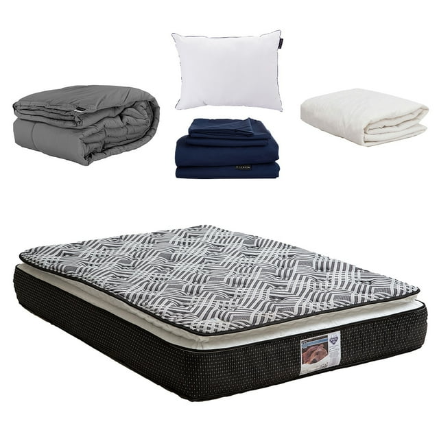 Colchón Matrimonial DICASA Omega + Almohada One + Sábanas Softy + Protector de Colchón + edredón
