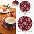 thumbnail image 3 of FREEAMG Valentine's Day Love Heart Round Trivets Pot Holders 2 Pcs, Heat Resistant Cotton Thread Weave Trivets for Hot Dishes, Cooking, Baking, Farmhouse, Kitchen Decor, 3 of 7