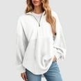 thumbnail image 2 of GEWSEY Womens Sweatshirt Casual Waffle Knit Tops Half Zip Pullover Long Sleeve Shirts Quarter Zip Sweatshirts Trendy Fall Clothes 2025 (White, S), 2 of 4
