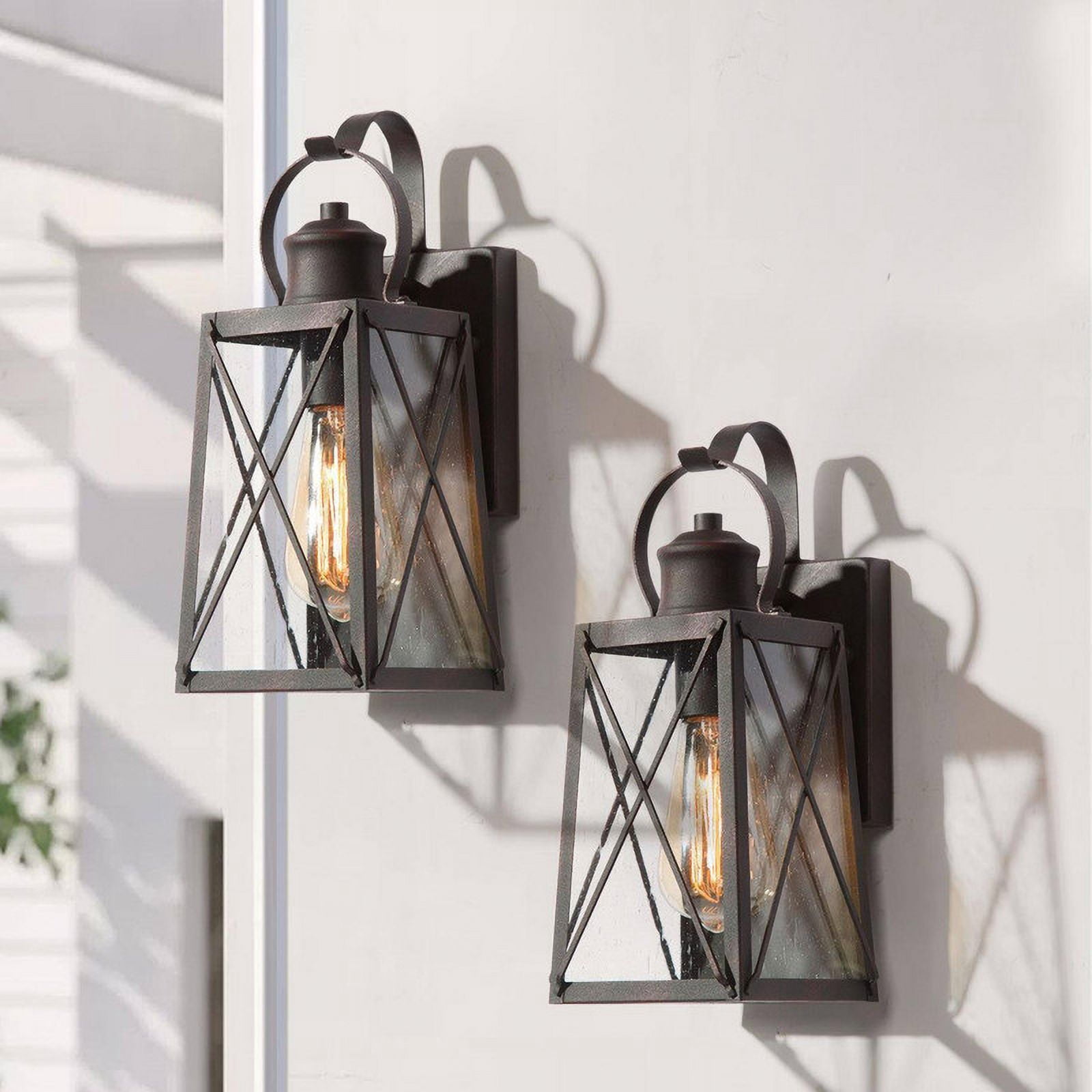 LNC Savonnerie 2 Pack Modern Farmhouse Bronze Lighting/Outdoor Wall Light Set for garden