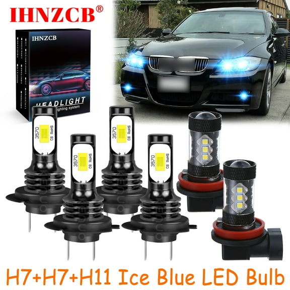 IHNZCB H7 H7 H11 for BMW 323i 328i 335i 340i xDrive Ice Blue Led Headlights Bulb High Low Beam Fog Light,HKL,Y01