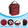 thumbnail image 4 of Unique Bargains Waterproof Lunch Bag Lunch Box with Pockets/Handle for Picnic, Red, 4 of 8