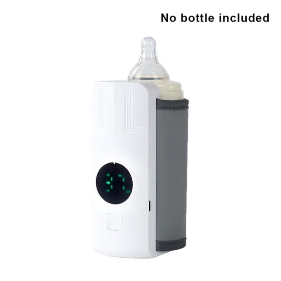 Baby Bottle Warmer for Travel, Rechargeable Milk Warmer with Digital Display, Cordless Formula Heater for Diaper Bag