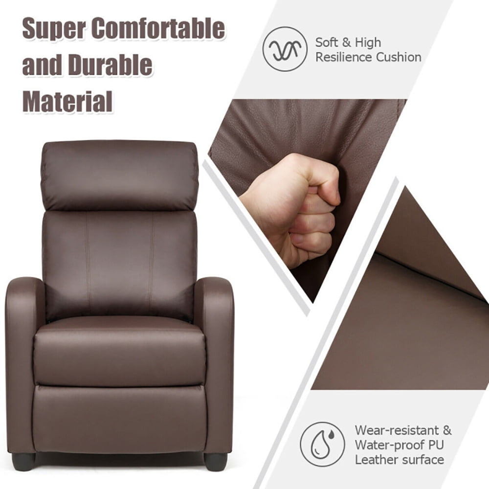 Finihen Massage Recliner Chair, Recliner Sofa Wingback Chair with Massage Function, for Living Room, Bedroom, Brown Finihen Massage Recliner Chair, Recliner Sofa Wingback Chair with Massage Function, for Living Room, Bedroom, Brown