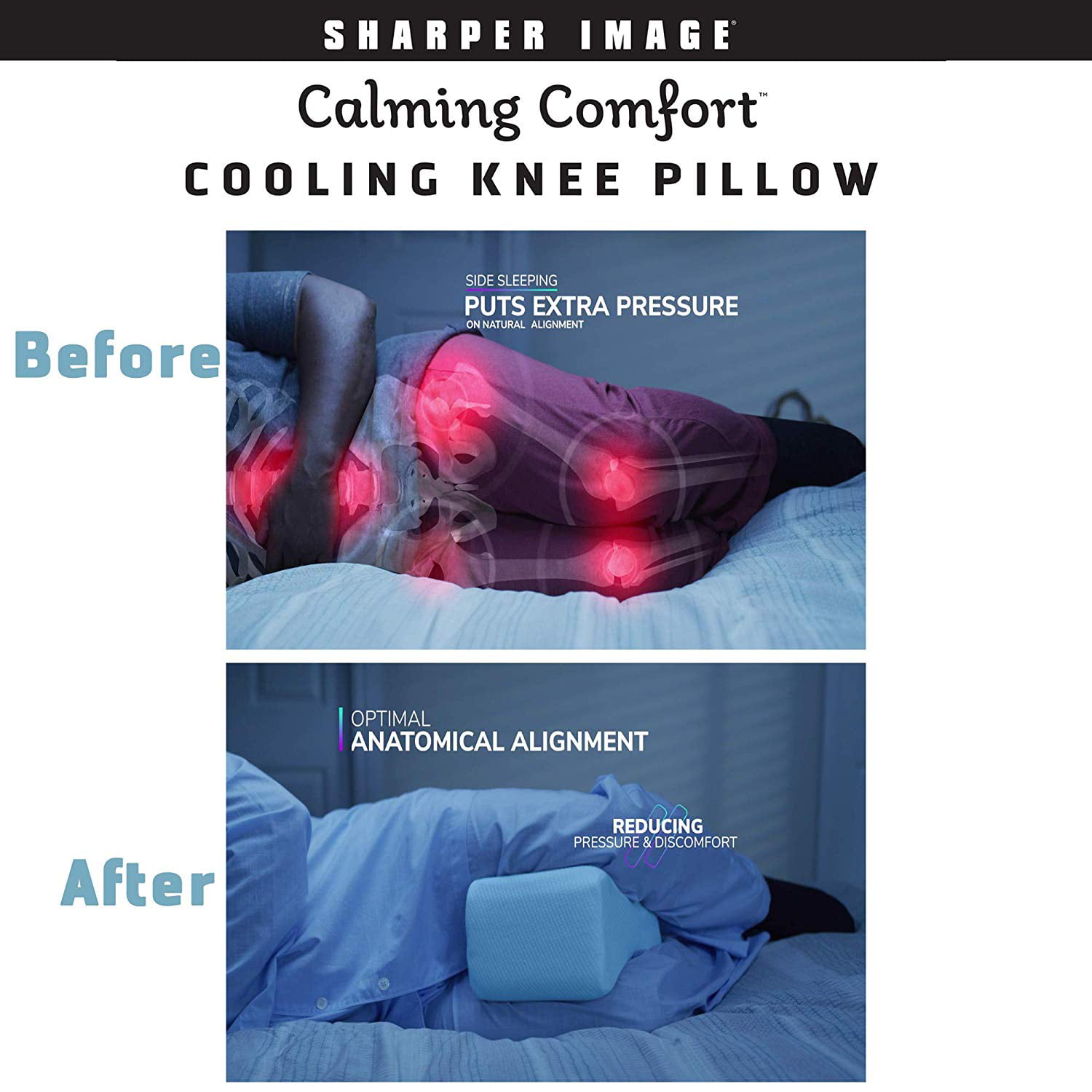 Details about   Clever Cool By Calming Comfort Cooling Knee Pillow Support K9H1 Leg Foam F5L3
