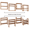 thumbnail image 4 of Bamworld Bamboo Bathroom Shelves Organizer Towel Rack for Storage Brown Adjustable 3 Tiers Floating Shelf over the Toilet Storage with Hanging Rod XXL, 4 of 6