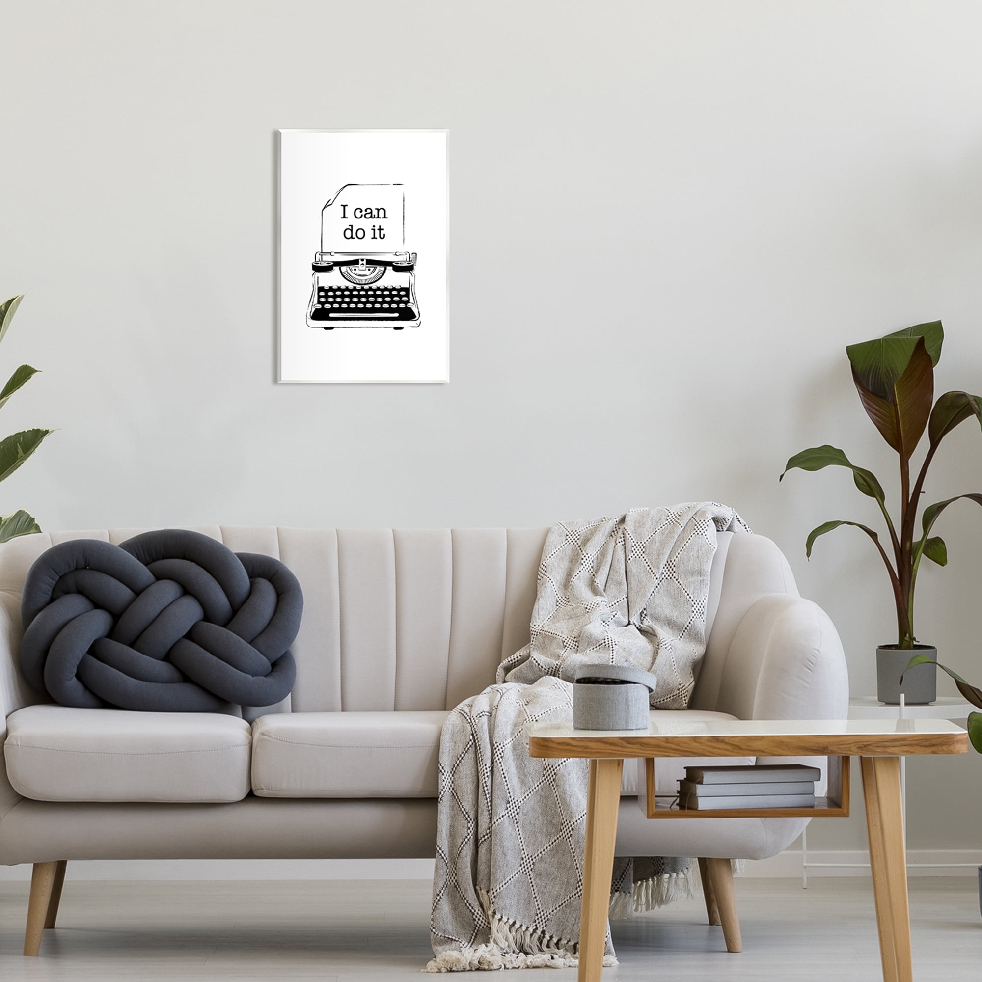 Stupell Industries I Can Do It Typewriter Typography Painting Unframed Art Print Wall Art, 13 x 19