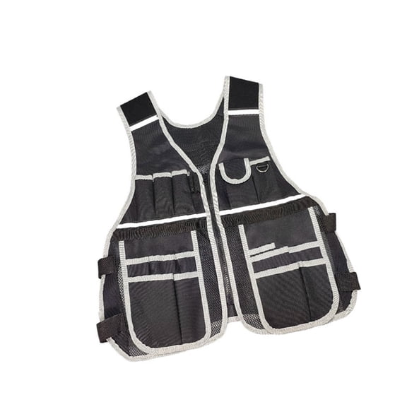 Multifunctional Tool Vest Multple Pocket Work Vest with Reflective Strips For Electricians Outdoor Enthusiasts