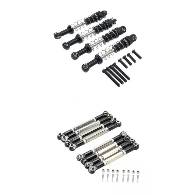 Amortiguador Mejorado Y Varil de de Servo Compatible con WPL MN D90 99S C14 C24 1:12 Modelo Todoterreno Rock Crawler Coche Cami Zulema amortiguador trasero del coche rc