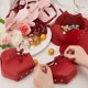 thumbnail image 3 of Paquete de 12 cajas de regalo de cuero con lazo y cinta, de 7 x 5 x 13 cm, con forma de corazón rojo, de cuero sintético, para dulces, reutilizables, para fiestas., 3 of 5