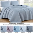 thumbnail image 5 of Chezmoi Collection Austin Queen Oversized Bedspread Set, 3-Piece Lightweight Microfiber Quilted Coverlet for All Seasons, Cool Gray, 5 of 9