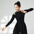 thumbnail image 3 of Traje de baile latino para mujer adulta, camiseta de manga larga, ropa de práctica de baile, ropa de baile modal negra, cuerpo, 3 of 5