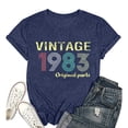 thumbnail image 5 of Trendfront Womens Vintage 1983 T Shirts Letter Graphic Crewneck Casual Short Sleeve Loose Fit Tops Trendy Fashion Tee Pullover Daily Wear, 5 of 5