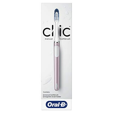 Oral-B Clic Manual Toothbrush  Rose  with Brush Head and Magnetic Toothbrush Holder