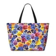 thumbnail image 2 of Xecao The Garden Tricolor Pansy Flower for versatile beach bag for women includes zipper pockets and waterproof material, ideal for vacations and adventures., 2 of 7