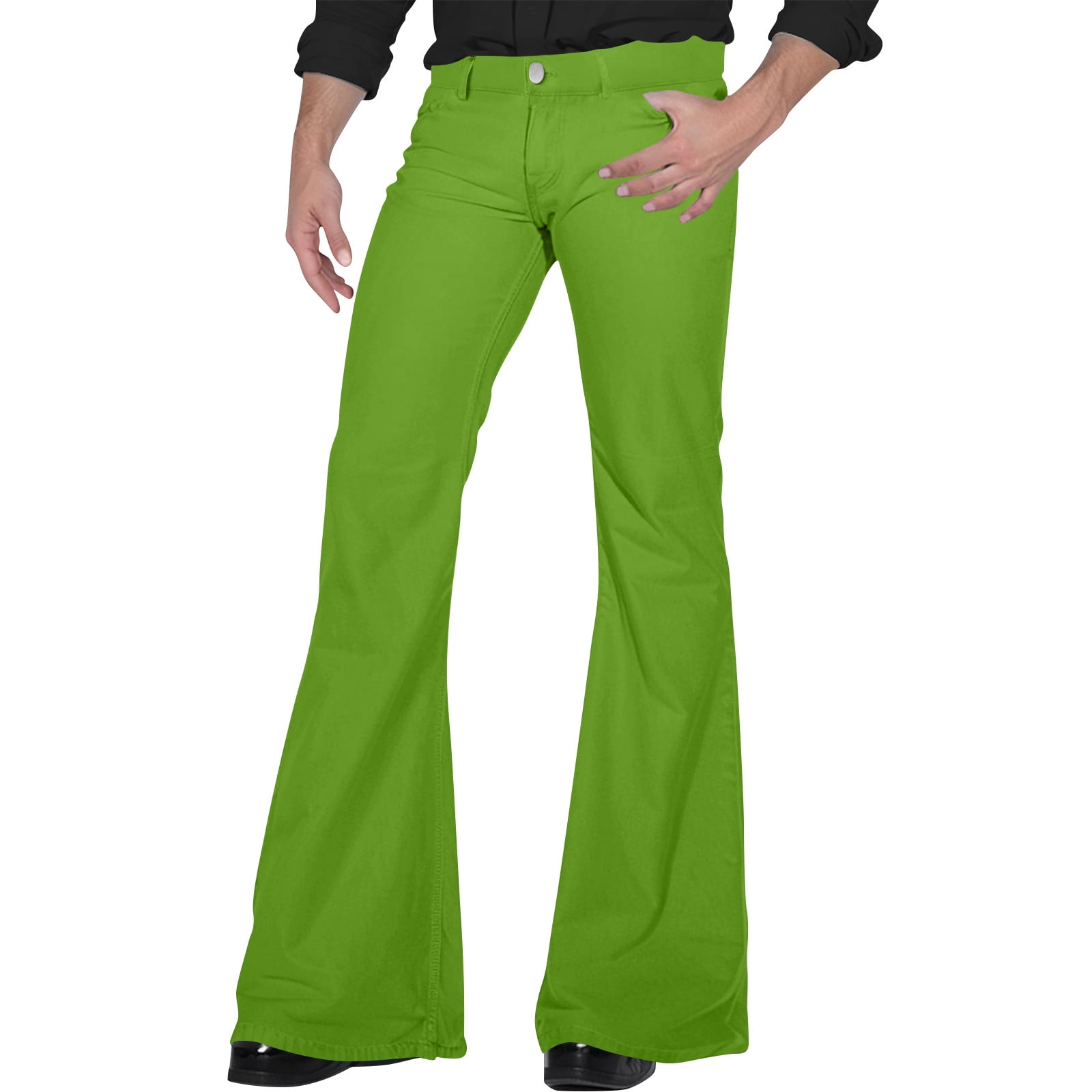 Huresd 70s Disco Pants for Men,Mens Bell Bottom Jeans Pants,60s