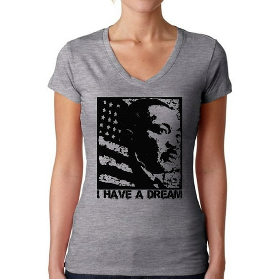 Awkward Styles Women's Martin Luther King V-neck T-shirt American Flag Shirt
