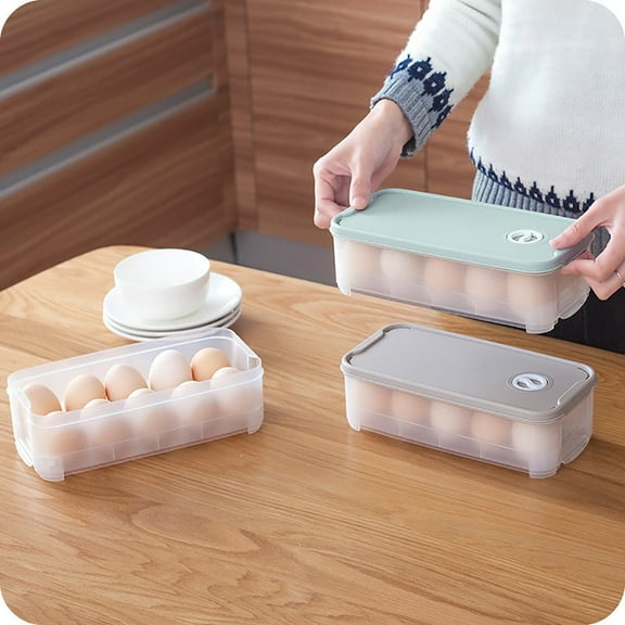 Refrigerator Egg Storage Box - 10-Grid Plastic Container Organizer | Stackable Kitchen Holder for Eggs, Pantry & Fridge Organization | BPA-Free Food Storage(Green)