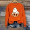thumbnail image 4 of Sweatshirts for Women Plus Size Halloween Printed Round Neck Long Sleeved Sweatshirts,Tops for Women Orange XL, 4 of 6