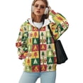 thumbnail image 5 of COEQINE Fashion Oversized Sweatshirts Women's Full Zip Up Hoodie Black Cats and Colorful Flowers Pattern Y2K Jacket Long Sleeve Casual Wear Fall Outfits with Pockets, 2XL, 5 of 7