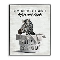 Stupell Industries Separate Laundry & Zebra Quotes and Sayings Painting Black Framed Art Print Wall Art, 11 x 14