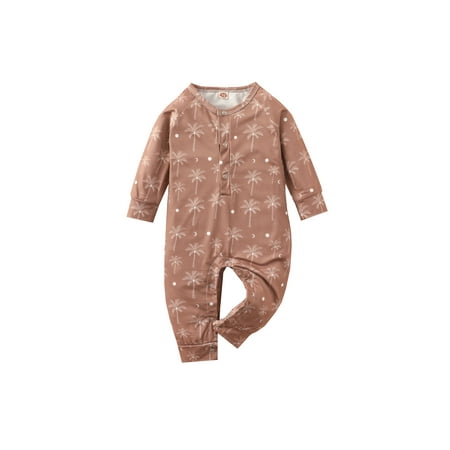 

Calsunbaby Infant Baby Girls Boys Coconut Tree Print Long Sleeve Rompers
