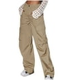 thumbnail image 1 of EQWLJWE Pantalons pour Femmes Style de Rue Mode Design Multi-Poches Taille Basse Pantalons de Sport, 1 of 8