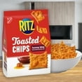RITZ Toasted Chips Honey BBQ Crackers, Party Snacks, 8.1 oz-4pk, With Olive Green Bowl By ValueNest