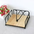 thumbnail image 4 of HCTSHG Kitchen Decor Black Napkin Holder,Modern Metal Napkin Holder with Wooden Base Plate,Farmhouse Rustic Design for Kitchen Dining,Cocktail Picnic Bar for Paper Napkins, Mail, and Bills ﻿, 4 of 4