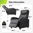 thumbnail image 7 of ZUNMOS Massage Recliner, Small Recliner Sofa, with Cushioned Seat and Massage Backrest, Remote Control, Suitable for Home Theater Living Room, Bedroom, Black, 7 of 7