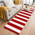 thumbnail image 2 of Red Striped Large Area Rugs for Bedroom Living Room, Soft Non Slip Carpet Bedside Rug, Christmas Farmhouse Red White Stripes Rectangular Floor Cover Kitchen Accent Rug 2'x6' for Dining Room/Office, 2 of 9