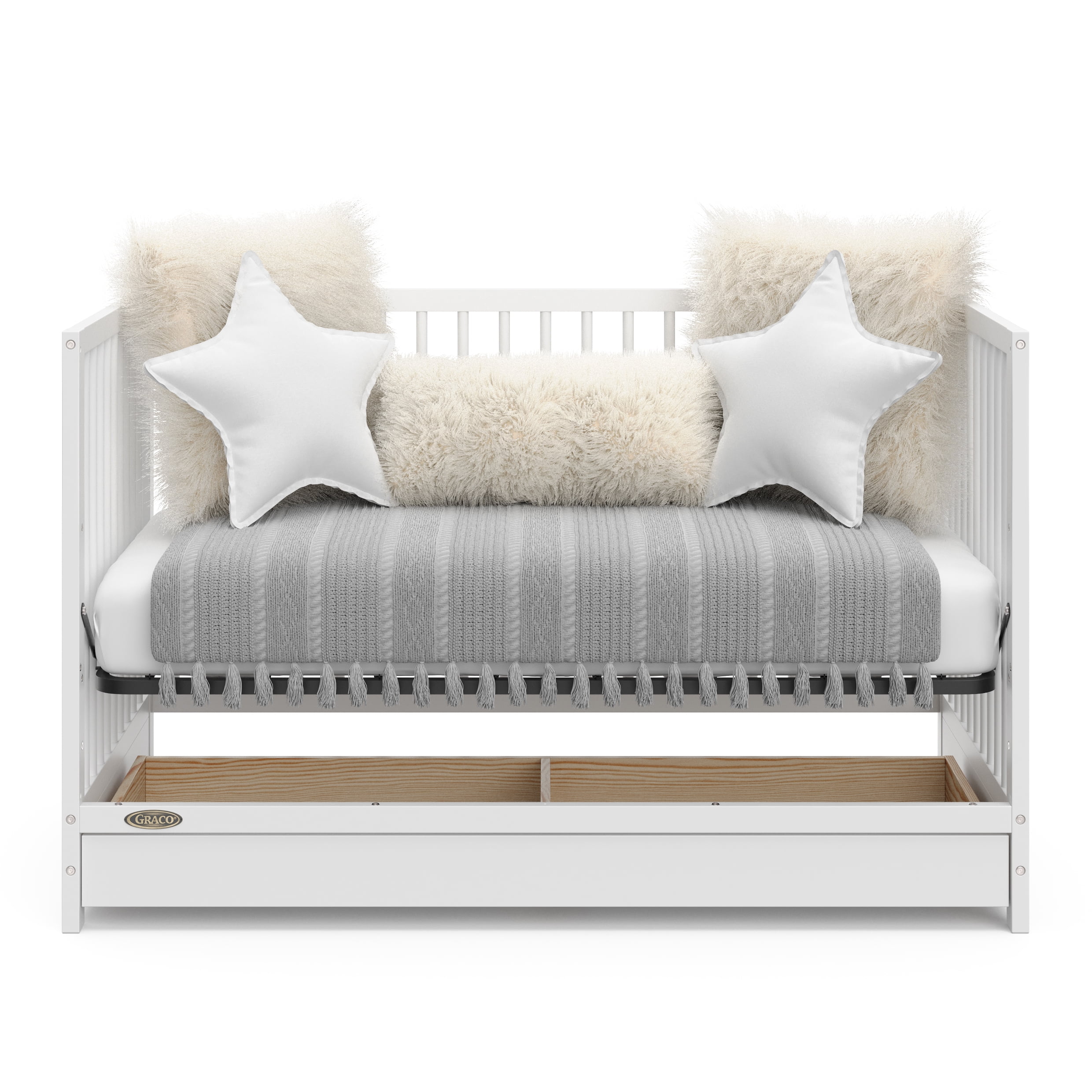 Graco Teddi 5-in-1 Convertible Baby Crib with Drawer, White