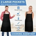 thumbnail image 2 of 12 Pack Bib Apron,Black Aprons Bulk,Unisex Black Plain Aprons with 2 Pockets,Blank Apron with Long Ties for Adults Cooking Painting BBQ Grilling Baking Machine Washable,32 x 28 Inch, 2 of 7