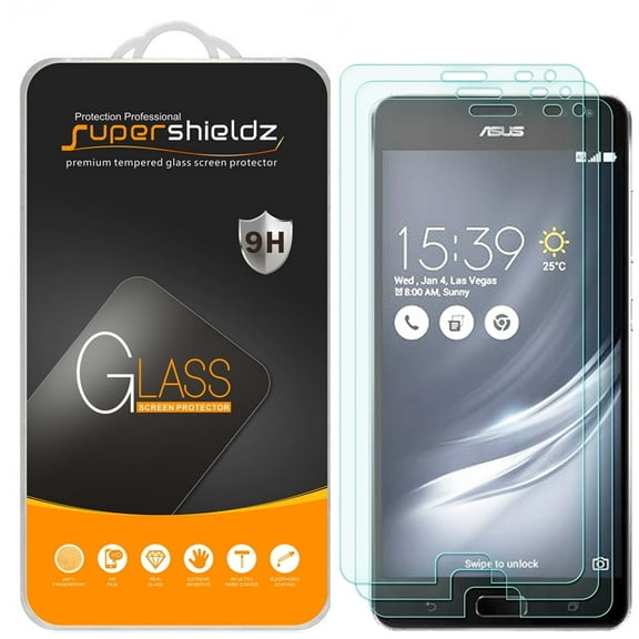 [3-Pack] Supershieldz for Asus ZenFone AR Tempered Glass Screen Protector, Anti-Scratch, Anti-Fingerprint, Bubble Free