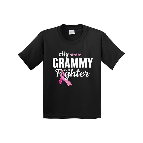 Inktastic Breast Cancer Awareness My Grammy is a Fighter Youth T-Shirt
