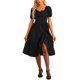 thumbnail image 1 of Vestido Corsé Vintage INSPIRE CHIC para Mujeres con Cuello Cuadrado Fruncido en la Parte Posterior y Volantes en la Parte Inferior, Vestido Midi Negro XS, 1 of 1