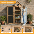 thumbnail image 4 of Outdoor Storage Cabinet with Rooftop Compartment, Lockable Doors & Adjustable Shelves, Weatherproof Garden Tool Organizer for Patio Garage, 4 of 8