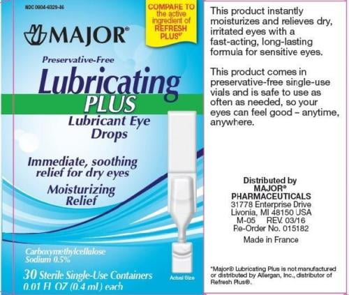 Major Lubricating Plus Lubricant Eye Drops, 0.4 mL, 30 Count