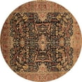 thumbnail image 1 of Ahgly Company Indoor Round Oriental Brown Industrial Area Rugs, 3' Round, 1 of 4