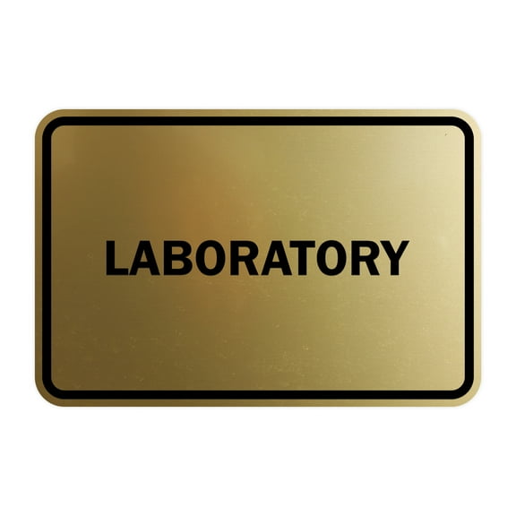 Classic Framed Laboratory Sign (Brushed Gold) - Small