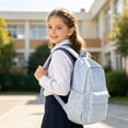 thumbnail image 2 of Weebloom Large School Backpack For Kids Girls Cute Heart Print Daily Large Capacity Backpack Bookbag Middle High School College Blue, 2 of 6