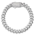 thumbnail image 3 of Auriga Fine Jewelry 925 Sterling Silver Rhodium-plated Monaco Link CZ Pav‚ Clasp 7.5inch Bracelet for Women, 3 of 6