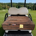 thumbnail image 2 of Psesaysky Golf Cart Seat Covers Universal Golf Cart Seat Blanket with 4 Pockets and Handle Fit for EZGO TXT RXV/Club Car DS Precedent Front Seats 2-Person Seats, Vintage Wood Grain, 2 of 8