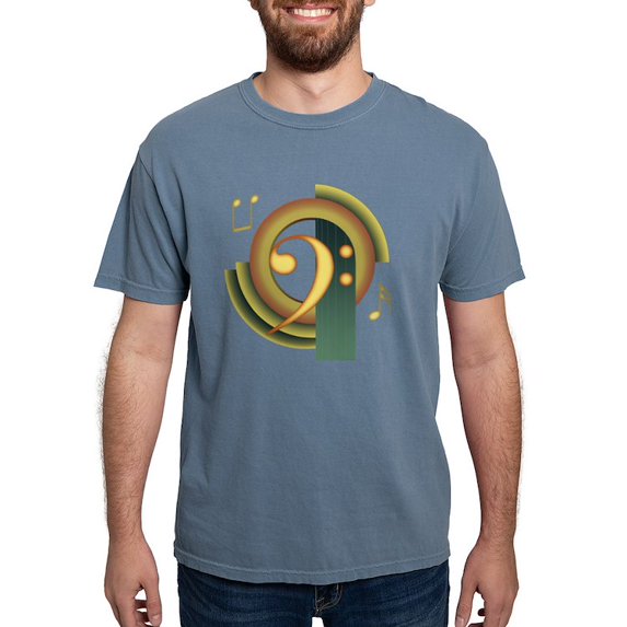 CafePress - Bass Clef Deco T Shirt - Mens Comfort Colors® Shirt