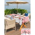 thumbnail image 4 of Outdoor Tablecloth with Umbrella Hole and Zipper, Pink Snowman Christmas Rectangle Table Cloth 60x120 Inch Waterproof Tablecloth, Xmas Snowflake Winter Ball Picnic Table Cover for Patio Camping, 4 of 7