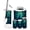 Color 1, variant on Bathroom Accessory Set 6 Piece Ethereal Peacock Window Vibrant Teal Blue Green Glass Trash can, Toothbrush Holder, Toothbrush Cup, Soap Dispenser, Soap Dish, Toilet Brush Holder