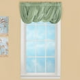 thumbnail image 2 of Collections Etc Scoop Two-Piece Rod Pocket Solid-Colored Sheer Valances for Windows, Decorative Accent and Added Privacy for Any Room in Home, Sage, 2 of 6