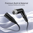 thumbnail image 3 of Premium 20ft Male to Female Right Angle XLR Cable Balanced 3 Pin Microphone Audio Wire Cord Interconnect Connector Plug Adapter Converter for Professional Recording Camcorders Cameras, 3 of 6